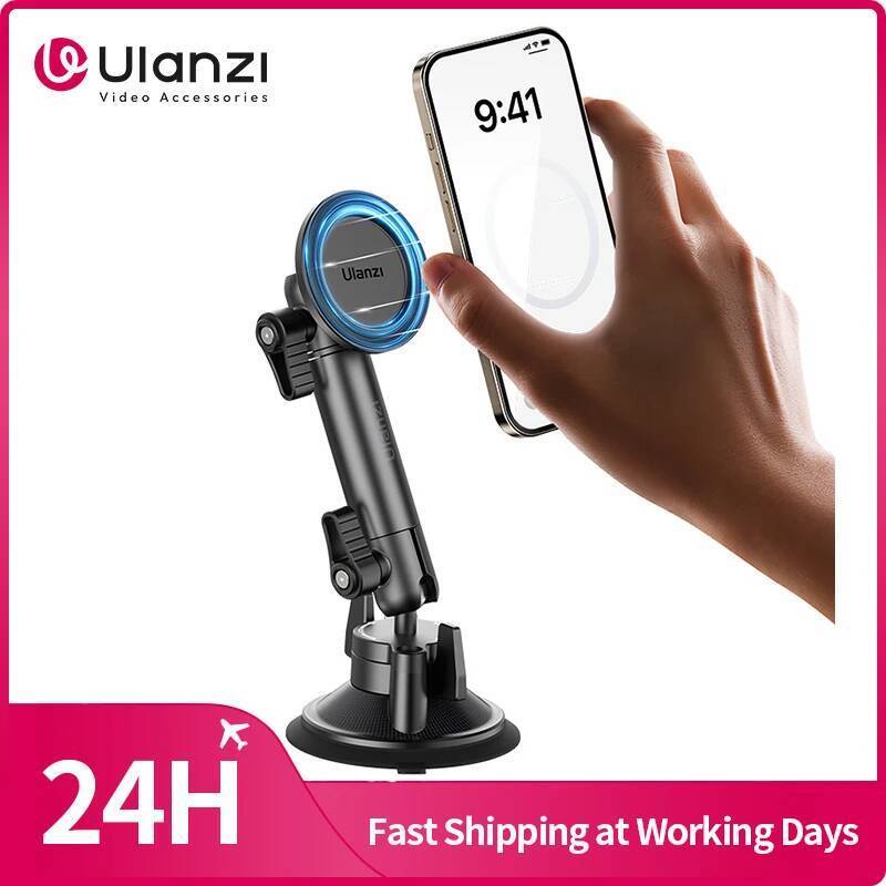 Ulanzi ZJ06 ถ้วยดูดMount Magic ArmสําหรับiPhone 16 15 14 13 Pro Max MagSafeสมาร์ทโฟนสําหรับรถยนต์Win