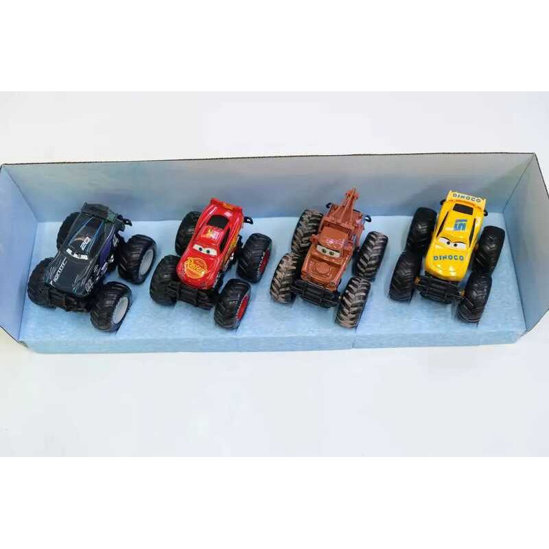 C New Pixar Cars 4Pcs/Set Off-Road Vehicle Pullback Toy Set Alloy Plastic Lightning Mcqueen Model C