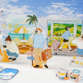 15 ชิ้น/ล็อต Kawaii เครื่องเขียนสติกเกอร์ Little Joy ในวัน DIY Junk Journal กระดาษ Planner สติกเกอร์ตกแต่ง
