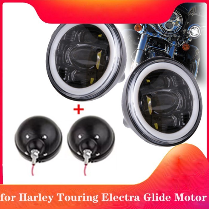 4 1/2 Auxiliary Passing Lamp for Classic FLHR Road King Fog Lamp 2pcs 4.5 Inch Motorcycle Led Fog L