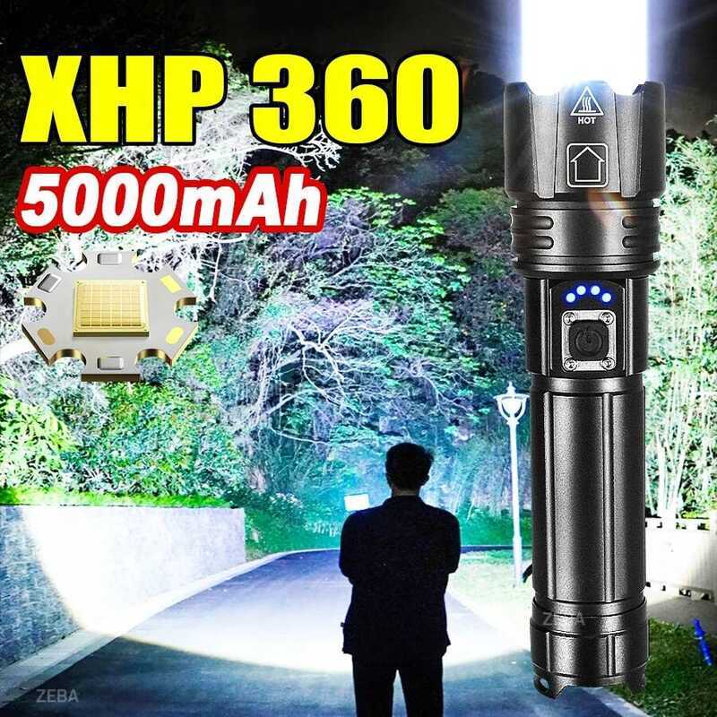 C 2026High Power LED Flashlight Xhp360 LED Rechargeable Outdoor Ultra Bright Light Suitable For Pat