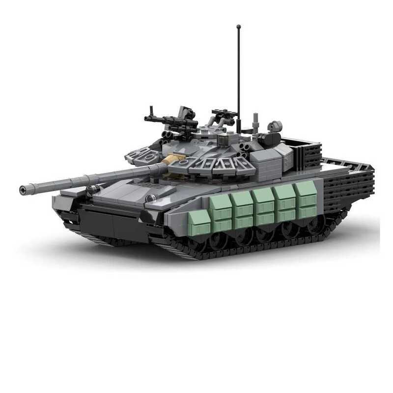 C Ww2 Military Weapoons Truck Vehicle T-80Bvm Russian Main Battle Tank Model Vehicle Puzzle Bric To