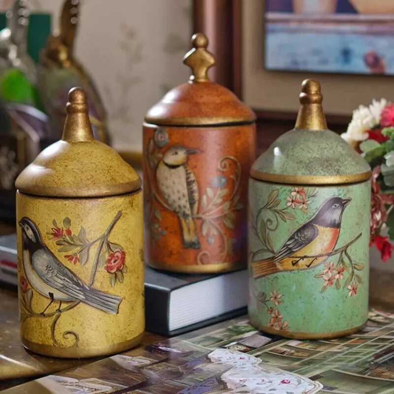 C Vintage Ceramic Storage Jars Kitchen Sugar Jar Can Enamel -Proof Jar Storage Jar, Antique Househo