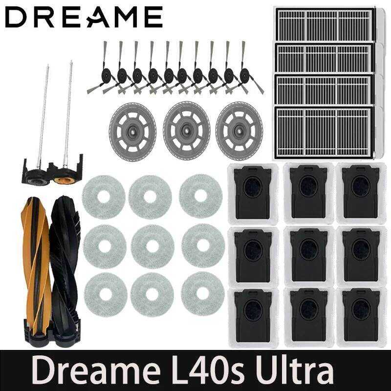 C Dreame L40s Ultra / L40s Pro Ultra Vacuum Cleaner Replacement Accessories Main Side Brush HEPA Fi