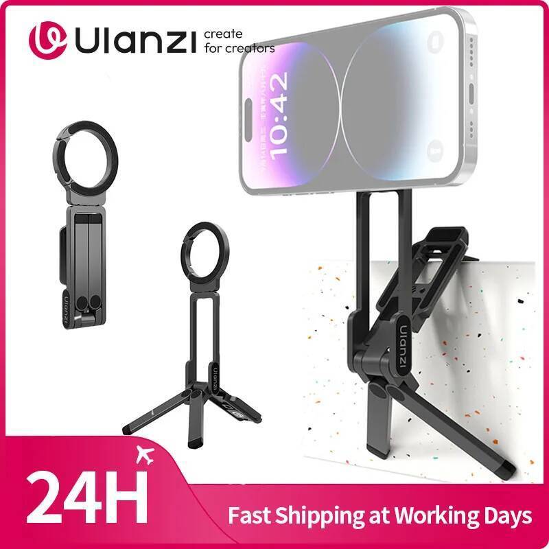 Ulanzi MA38 MagLock ขาตั้งโทรศัพท์ขาตั้งโทรศัพท์แม่เหล็กสําหรับiPhone 16 15 14 13 พร้อมตะขอซ่อนสําหร