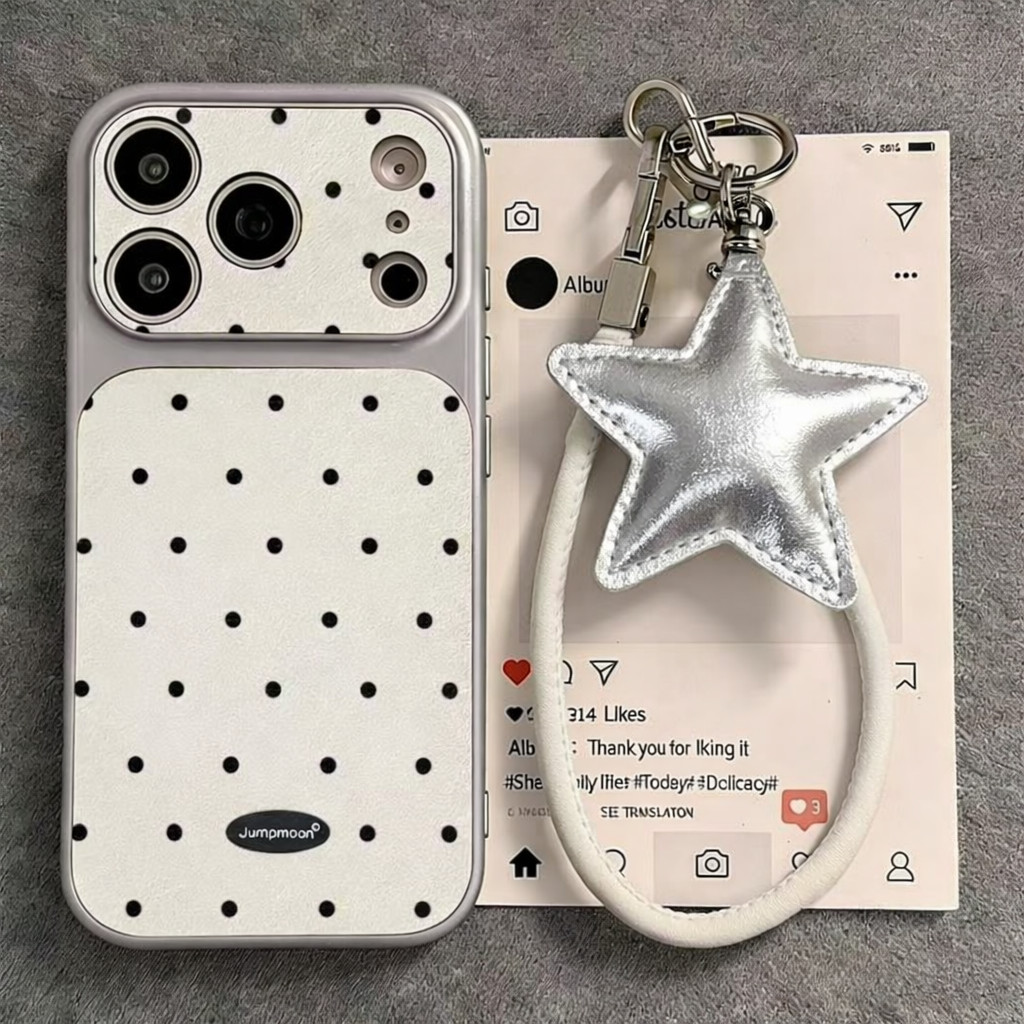 Polka dot รูปแบบเคสโทรศัพท์สําหรับ OPPO Reno 15f 14f 13f 12f 11f 11 12 14 15 Pro Max 7z 8z 8t 5G หนังกันกระแทก soft star สร้อยข้อมือ