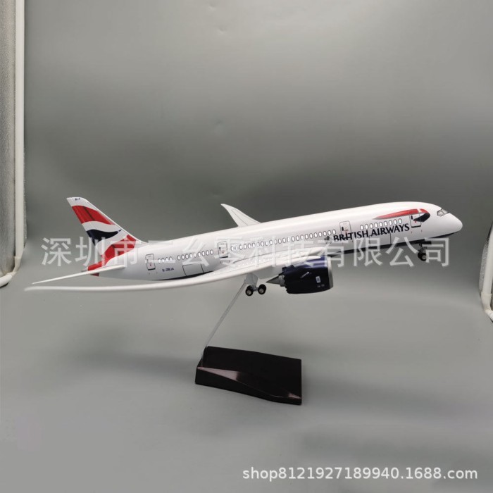 British Airlines 787 British Airlines British Airlines Boeing 787 เครื่องบินโดยสาร 47 ซม.จําลองเครื่