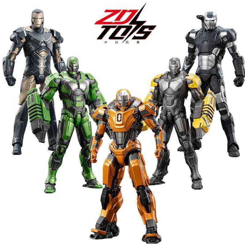 C ZD Avengers Series Action Figure Collection: Tony Stark Iron Man Mk26/Mk36/Mk15 & War Machine Mk2
