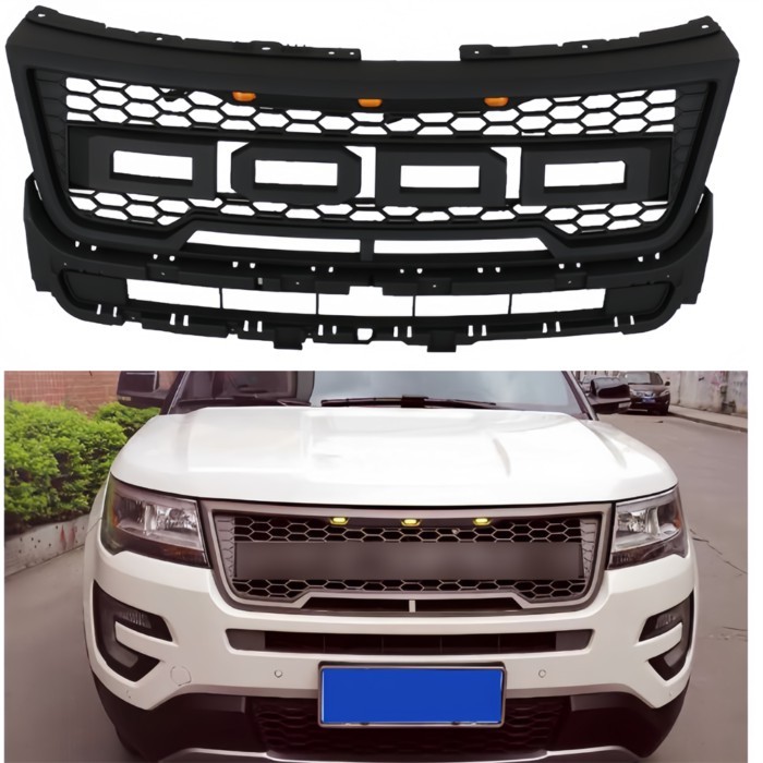 Auto Racing Grills Fit for Ford Explorer 2016 2017 2018 Abs Grill Grille Auto Accessories