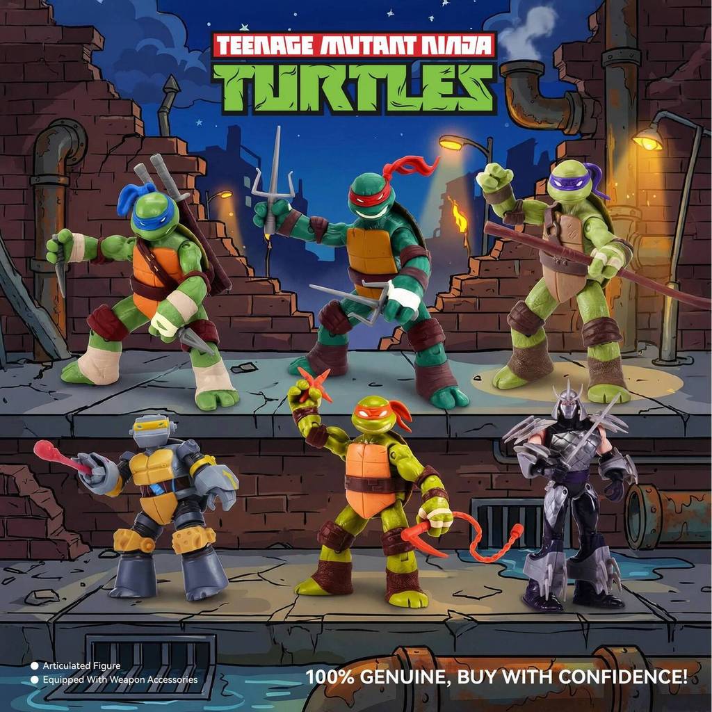 Original 2012 คลาสสิก TMNT เต่านินจาวัยรุ่น Raphael Leonardo Michelangelo Donatello Action Figure ขอ