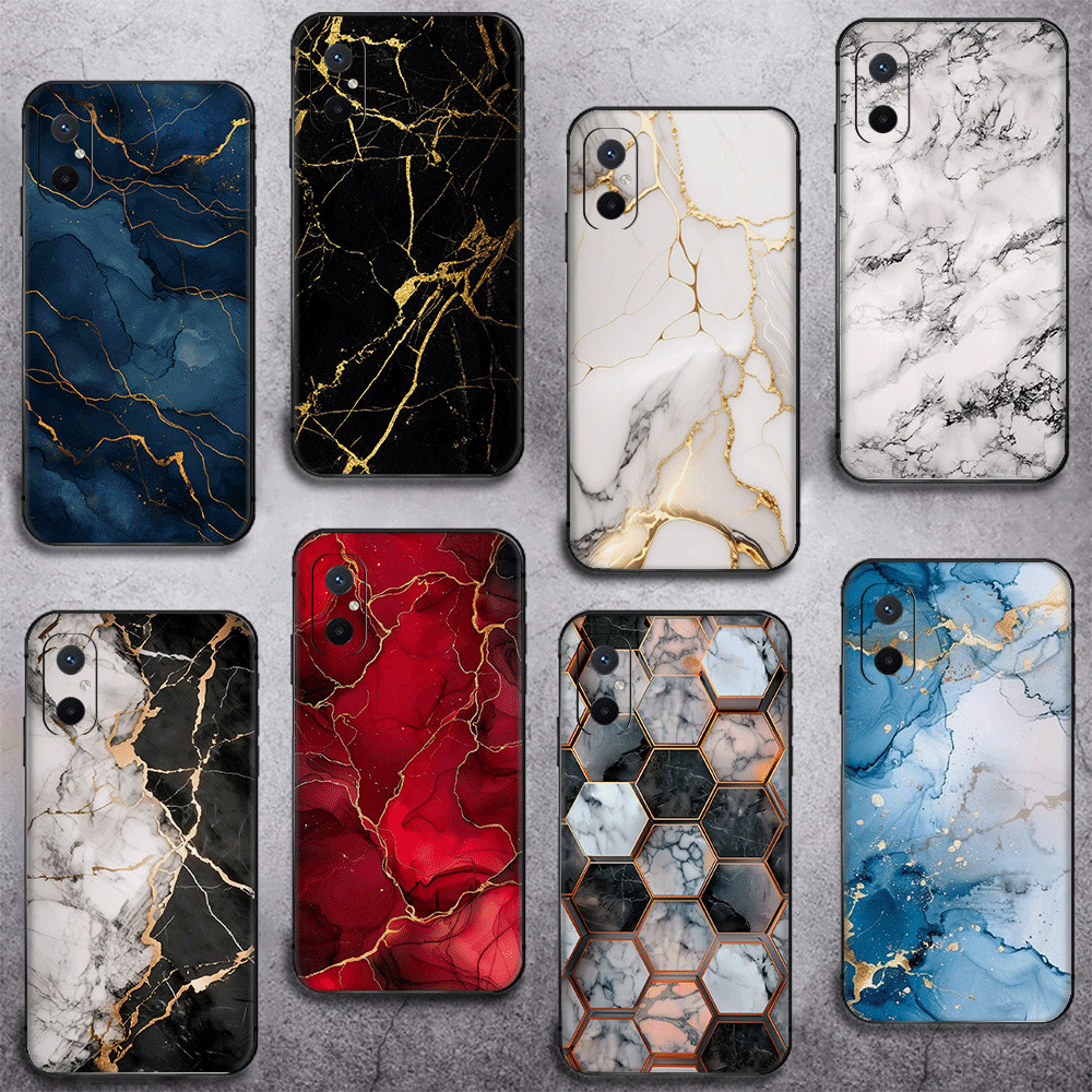 สําหรับRedmi 10X 10c 10 11A 12C 12 13 13C A1 A2 TPUสีดําเคสโทรศัพท์นุ่มฝาครอบป้องกันหินอ่อนพิมพ์รูปแ