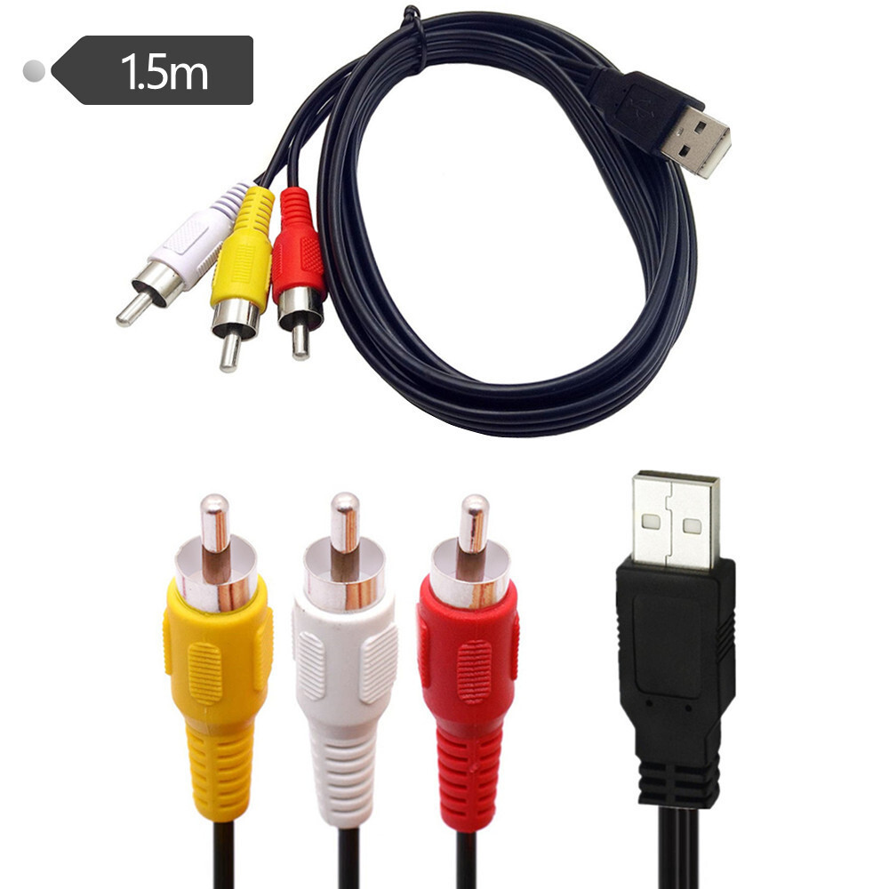 สาย USB to Three Lotus AV USB to 3RCA Audio Cable Set-Top Box TV Cable 1.5m