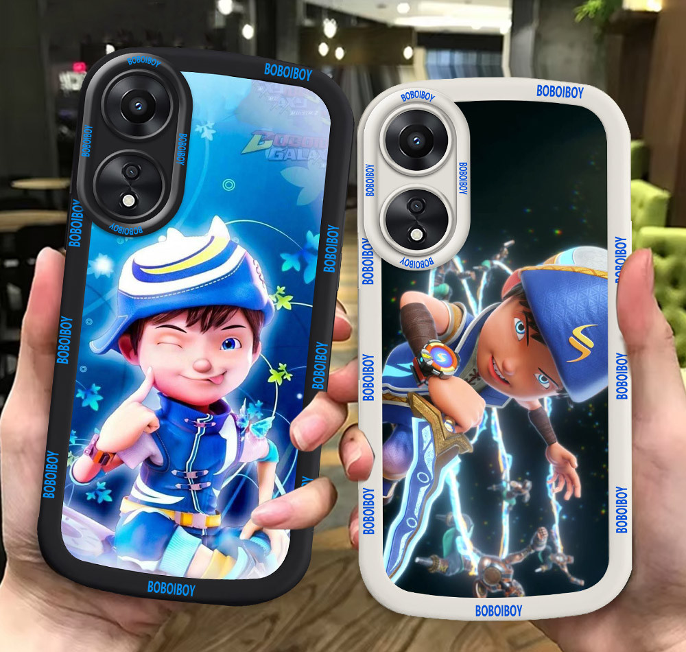 G69 BoBoiBoy ขาวดำเคสโทรศัพท์หรับ OPPO A78 A18 A38 A17 A58 5G ปก