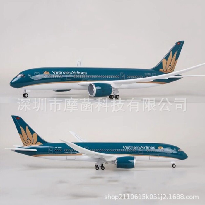 Vietnam Airlines 1: 130 47 ซม.B787 เวียดนามสายการบินเครื่องบินรุ่นรถรุ่น Limited Edition Light