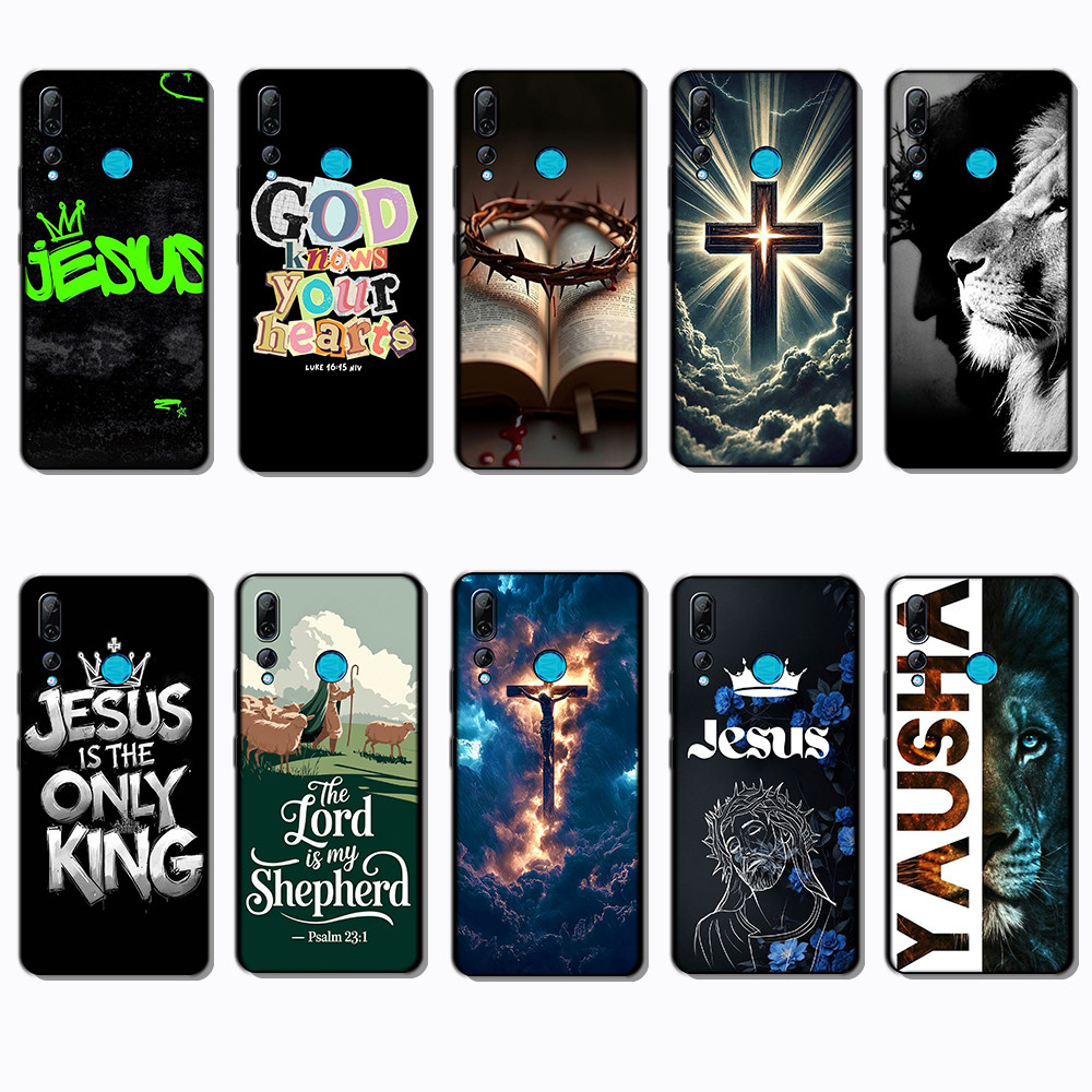 สําหรับ 3c Huawei Y6s Y6 Pro Y7 Y9 Prime NS31 Jesus เคสโทรศัพท์สีดํานุ่มแฟชั่น