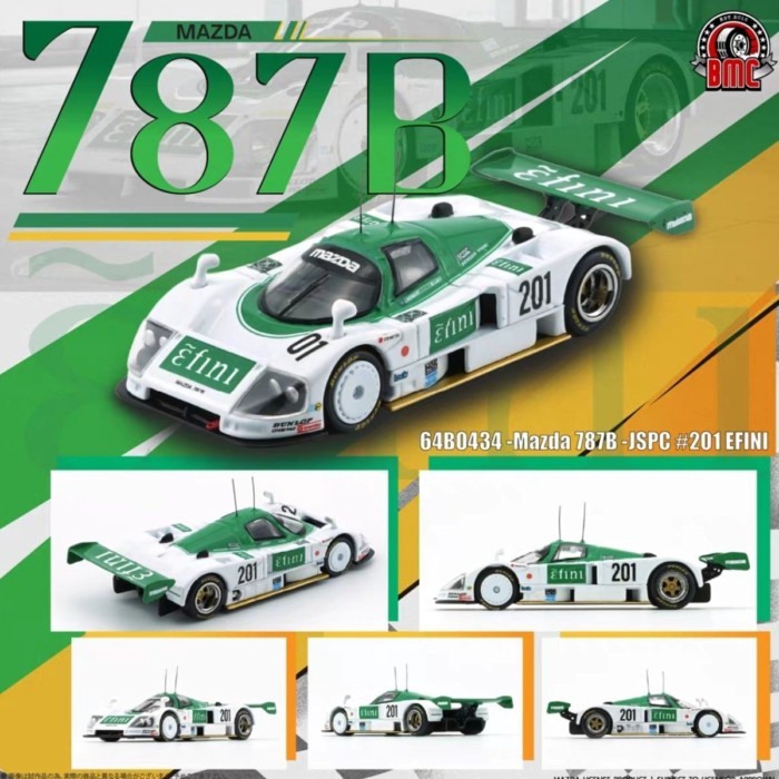 BMC 1/64 Mazda 787B JSPC Mazda 787B Racing Model ตกแต่ง