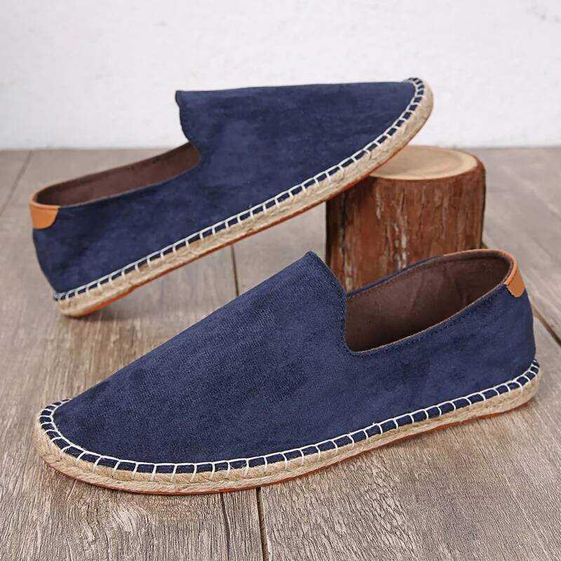 C Summer Men's Flat Shoes Comfortable Breathable Fisherman Shoes Man Slip-On Shoes Lightweight Loaf