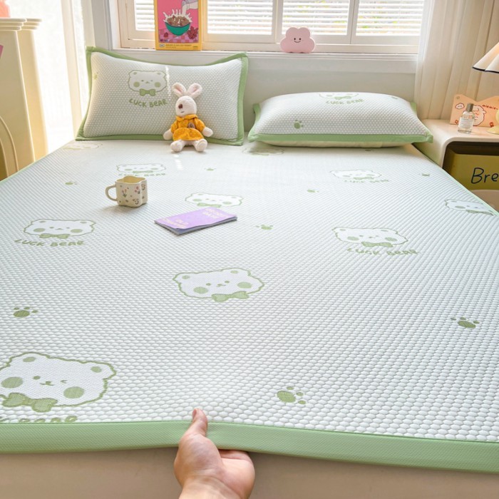 Summer Cool Mat ชุดสามชิ้น เครื่องปรับอากาศผ้าไหมน้ําแข็ง Class A ซักเครื่องได้