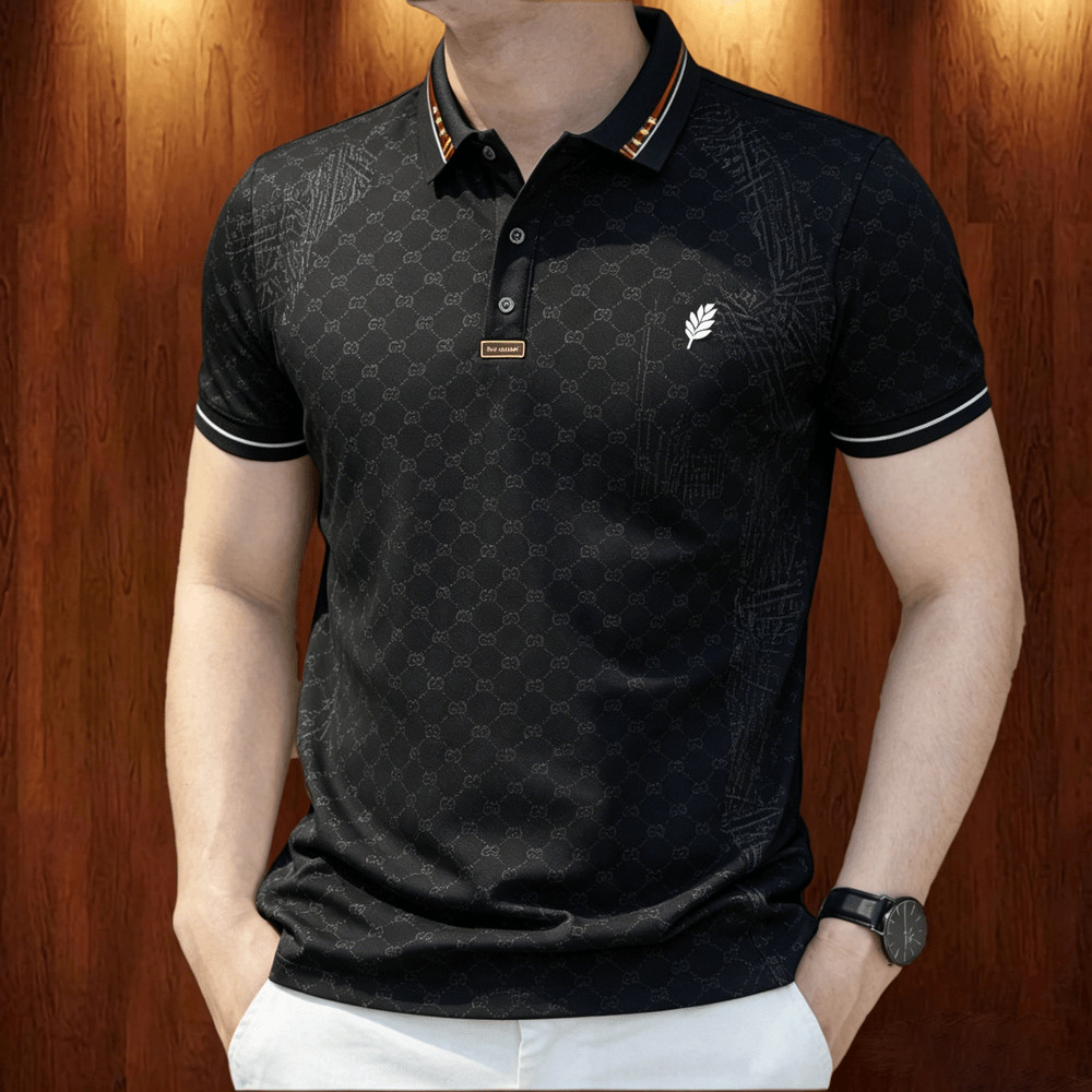 สีดําผู้ชายเสื้อโปโลสําหรับชายเสื้อผ้าธุรกิจสไตล์ลําลองเสื้อโปโล Minimalist ผ้า Tops ขนาดใหญ่กีฬารูปแบบ Outdoors Street สวมใส่ 56