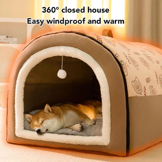 ที่นอนสัตว์เลี้ยง 2 IN 1 ที่นอนสุนัข บ้านแมว ขนาดใหญ่พกพาได้ ด้านล่างมีกันลื่น สามารถพับเก็บได้เป็นโซฟา นุ่มสบาย