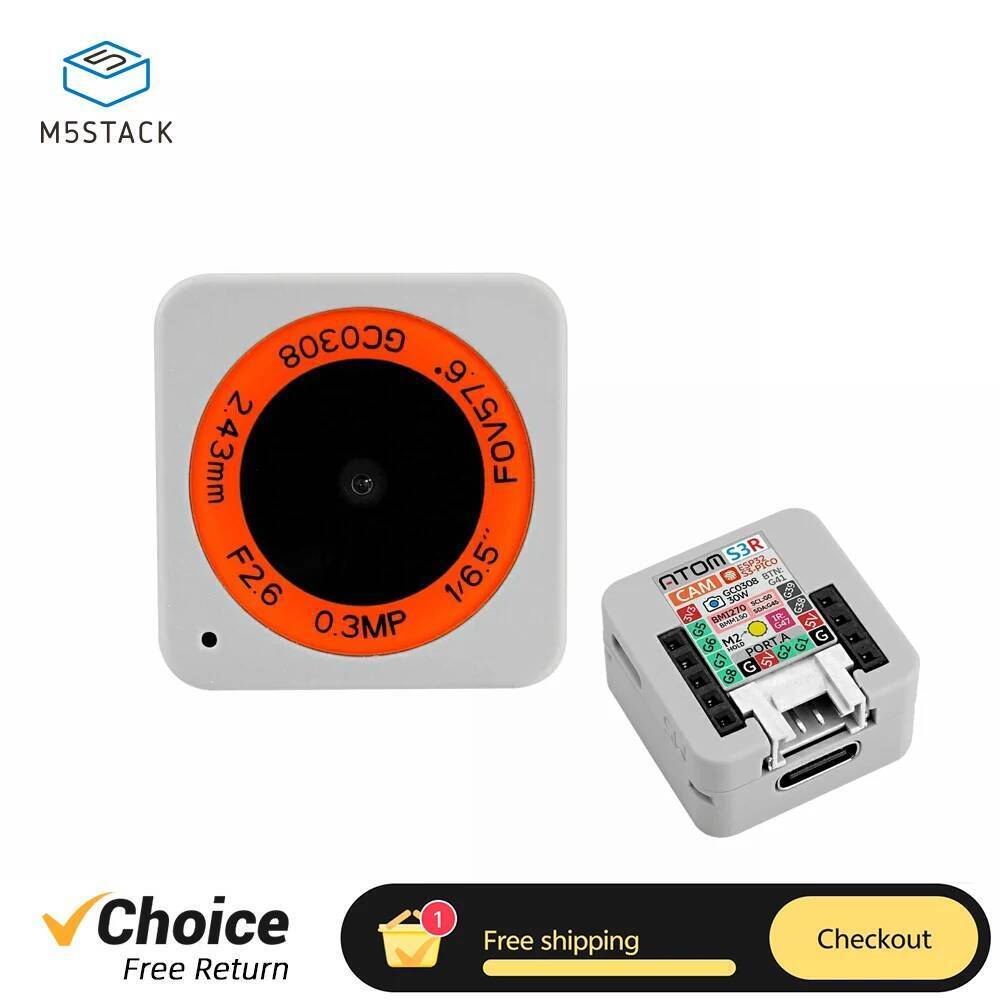 M5Stack AtomS3R Cam ESP32-S3 โปรแกรม Controller แบบบูรณาการพร้อมกล้อง Development Board Wi-Fi 3D เสา