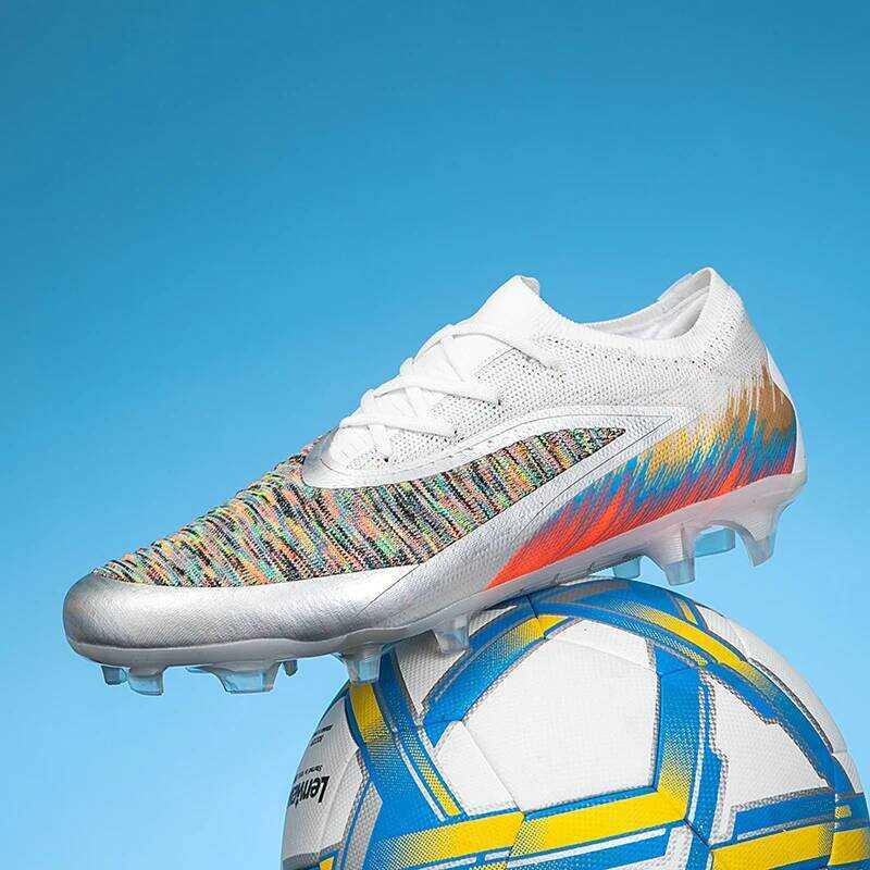 C New Men Football Boots Shoes FG Soccer Shoes Non-Slip Cleats Ultralight Soccer Match Long Spikes