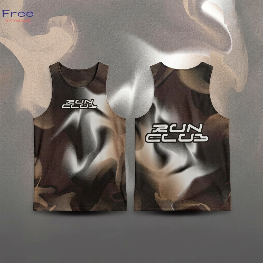 (JING02)เสื้อกล้ามวิ่ง Camo RUN CLUB