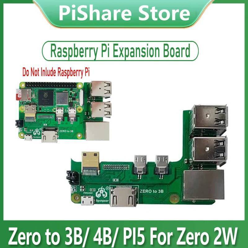 Raspberry Pi Zero 2w ถึง 3B / 4B อะแดปเตอร์อินเทอร์เฟซ Zero ถึง Pi0 USB HUB RJ45 HAT Zero ถึง Pi3 / 