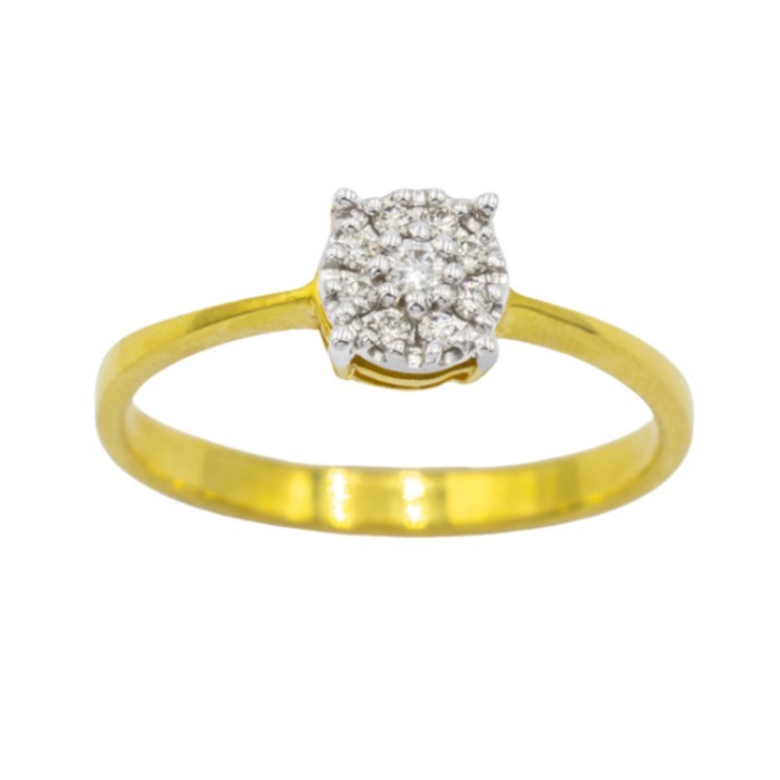 Happy Jewelry แหวนเพชรกระจุก เพชรแท้ทองแท้ 9K 37.5% ME555