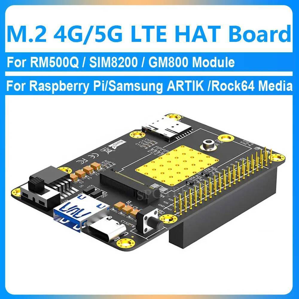 Raspberry Pi 5/4B/3B/2/B+ M.2 4G/5G LTE HAT GSM/GPRS/EDGE สําหรับ Samsung ARTIK/Rock64/Asus Tinker/L