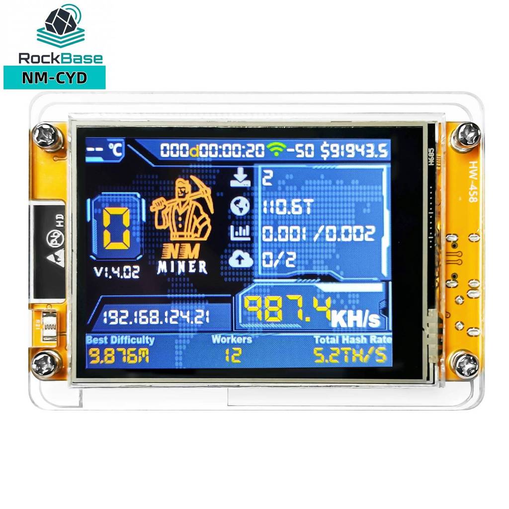 NMMiner NerdMiner V2 Hashrate Lucky Miner ESP32 2.8 นิ้ว Smart Display Crypto Solo Lottery 960KH/s B