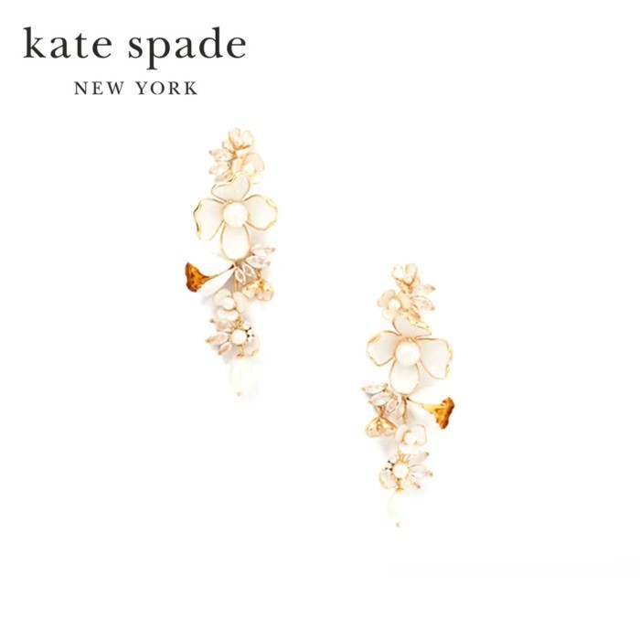 Kate Spade New York ต่างหูแบบ Statement รุ่น Bouquet Toss Statement Earrings KB808 960 สี White Mul