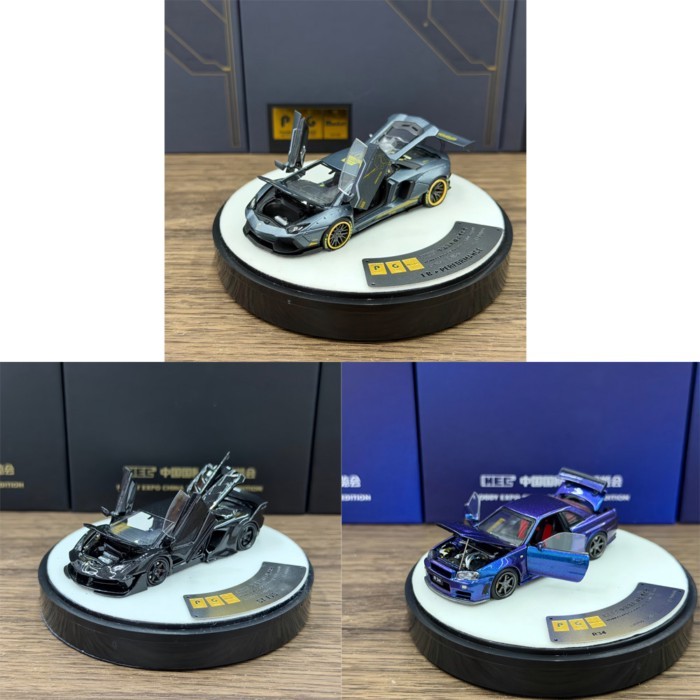 PGM 1: 64 LB LP700-4 LP700 GT EVO R34 HEC โมเดลรถจําลองโลหะผสม