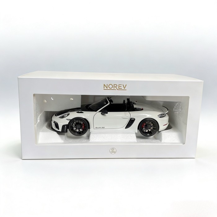SF จัดส่งฟรี ใหม่เอี่ยมยังไม่ได้เปิด-สีขาว Norwell 1/18 Porsche 718 Spyder RS รถรุ่น
