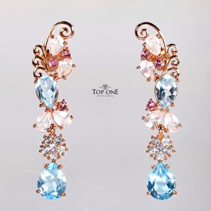 Top1jewelry พลอยแท้ ต่างหูเงินแท้