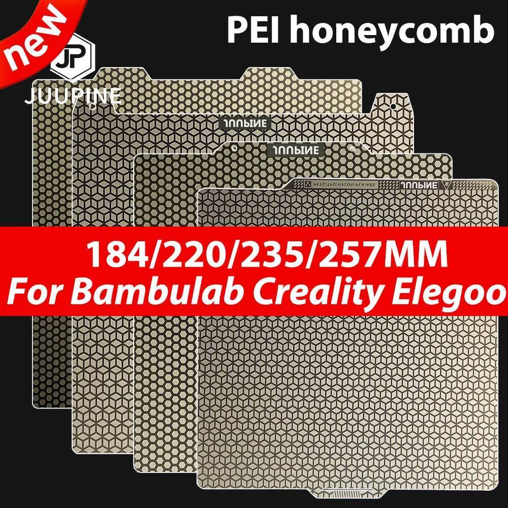 PEI รังผึ้งสร้างแผ่นสําหรับ Bambu Lab P1P/P1S/X1/X1C/A1 สองด้าน PEI ฤดูใบไม้ผลิเหล็กแผ่นสําหรับ Crea