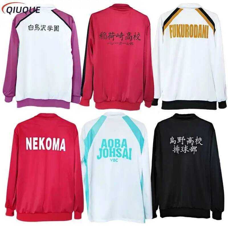 C Anime Volleyball Sportswear Jacket Karasuno Nekoma Aoba Johsai Fukurodani Inarizaki High School U