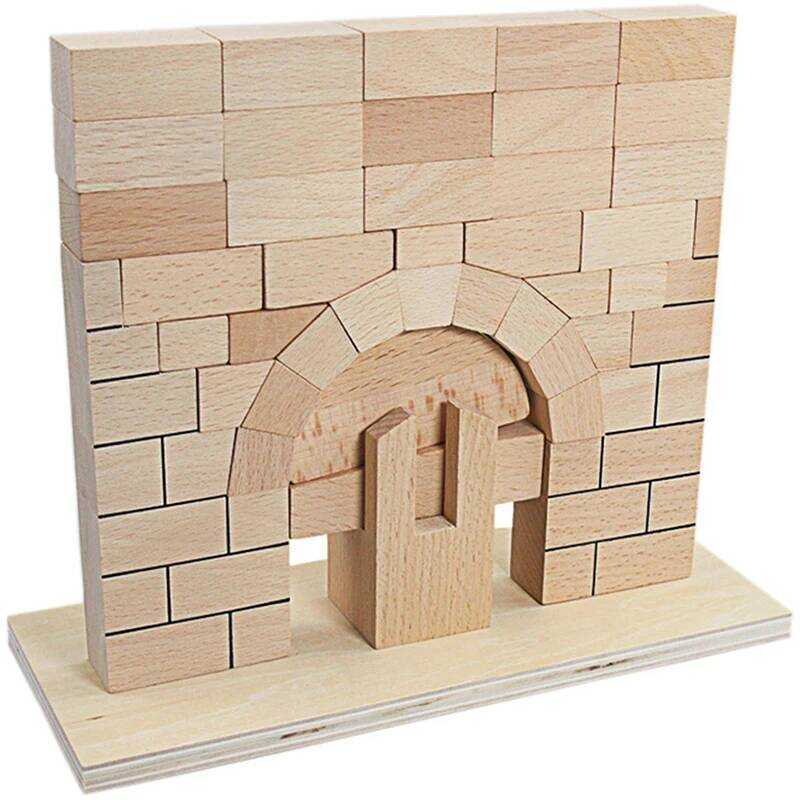 C Kids Toys Wood Montessori Materials Roman Bridge Block Beech Wood Building Bloc Toys For Children