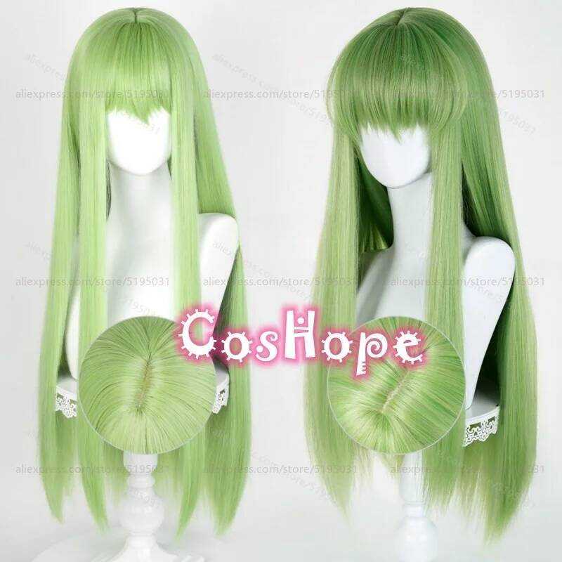 C Enkidu Cosplay Wig C.C Wig Women 80Cm Long Green Wig Anime Heat Resistant Synthetic Wigs For Carn