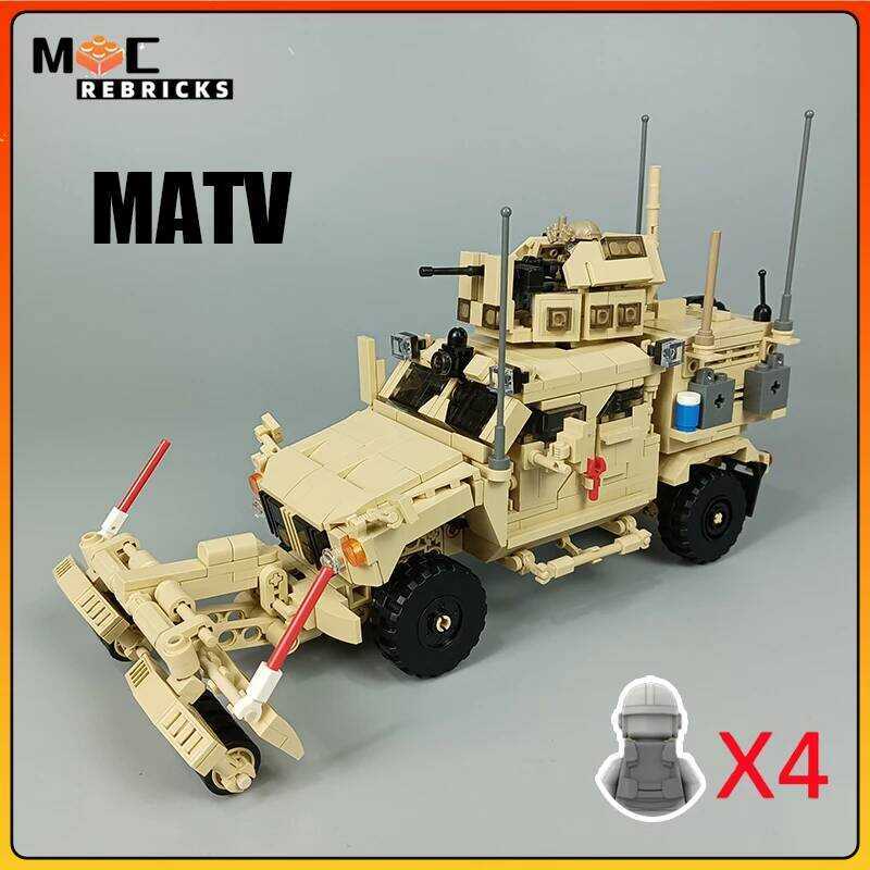 C Ww2 US Military Afghanistan War MRAP All-Terrain Vehicle MOC Building Block Off-Road Combat Car M