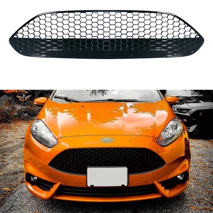 For Fiesta Grill Mesh For Nieuwe Fiesta MK7 MK8 2013 2014 2015 2016 2017 High Quality Front Racing
