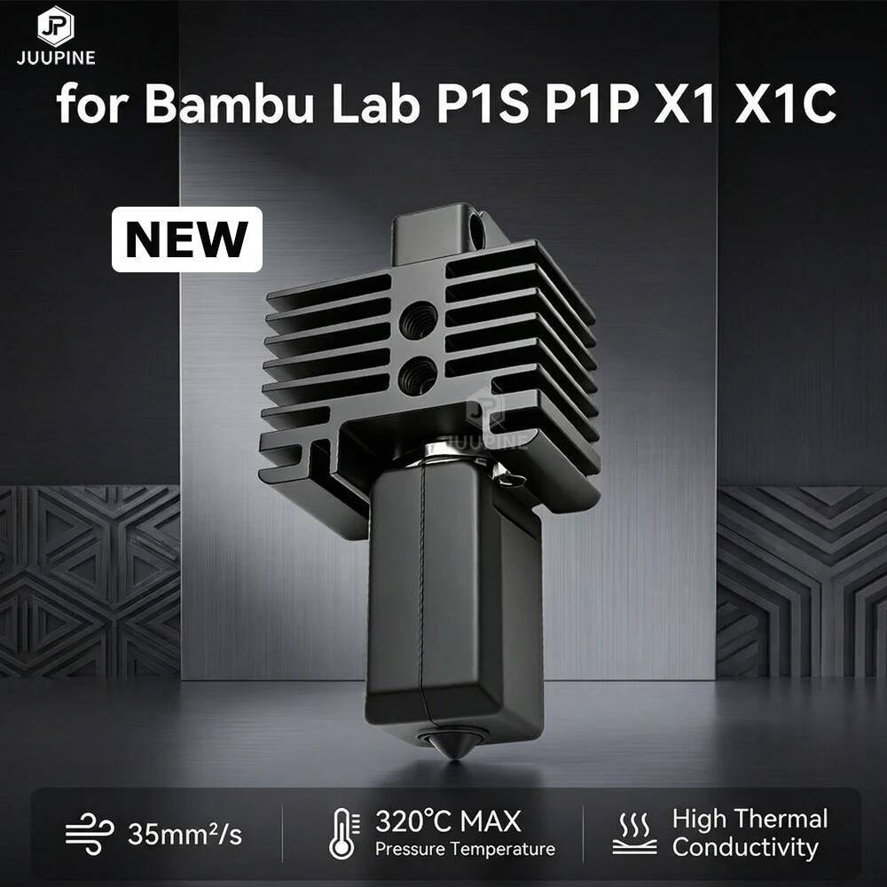 อัพเกรด Hotend 2.0 สําหรับ Babambu Lab P1S X1 X1C 0.4 0.2 หัวฉีด Bambulab Extruder ความร้อนบล็อกเปลี