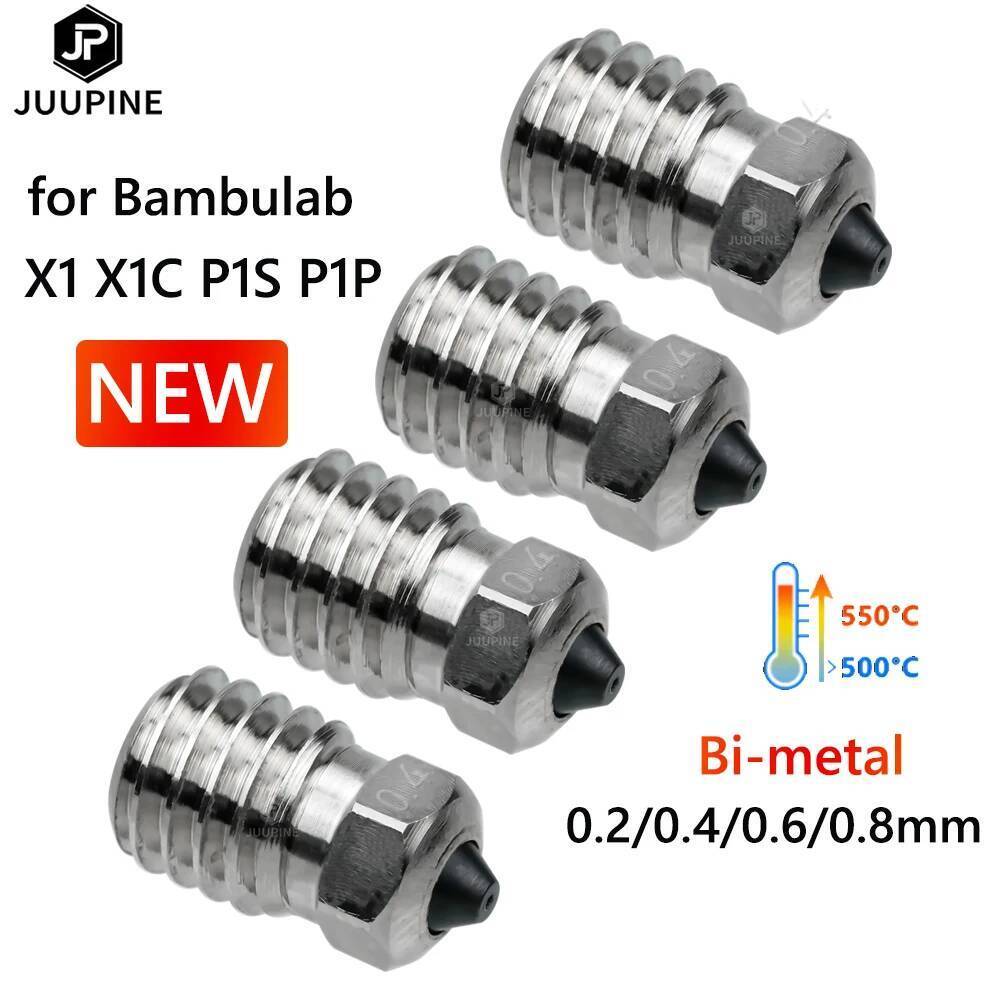 สําหรับBambu Lab X1CชุดหัวฉีดP1sหัวฉีด0.2 0.4 0.6 0.8 BiหัวฉีดโลหะP1p Bambulabs X1 คาร์บอนสําหรับBam