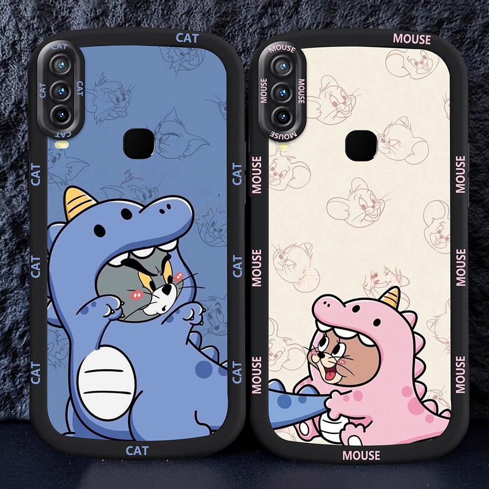 อ่อนนุ่มเคสโทรศัพท์หรับ VIVO Y15 Y17 Y12 Y91 Y93 Y95 Y91C M24 Cat Mouse couple