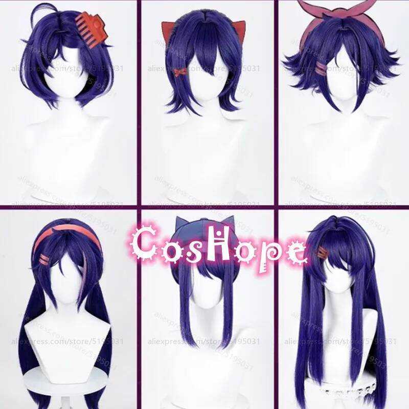 C Mita Cosplay Wig 68Cm Long Blue Purple Wig Cosplay Anime Cosplay Wigs Heat Resistant Synthetic Wi