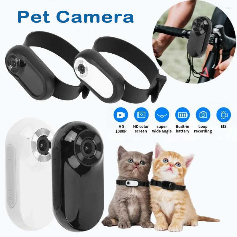 เครื่องบันทึกสัตว์เลี้ยง Thumb Pet Camera HD Cat Dog Viewing Angle Camera Collar กล้องสัตว์เลี้ยง