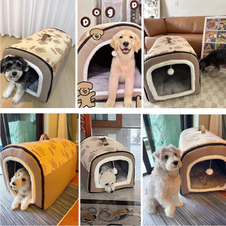 ที่นอนสัตว์เลี้ยง 2 IN 1 ที่นอนสุนัข บ้านแมว ขนาดใหญ่พกพาได้ ด้านล่างมีกันลื่น สามารถพับเก็บได้เป็นโซฟา นุ่มสบาย