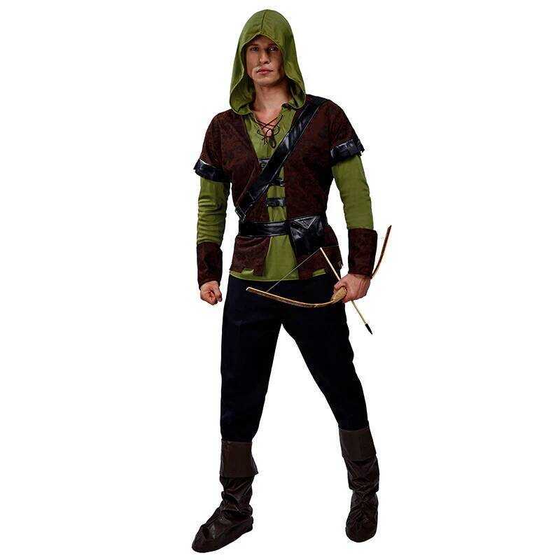C Robin Hood Costume For Man Huntsman Hood Costumes Green Dee Cosplay Fancy Suit For Swordsman Cost