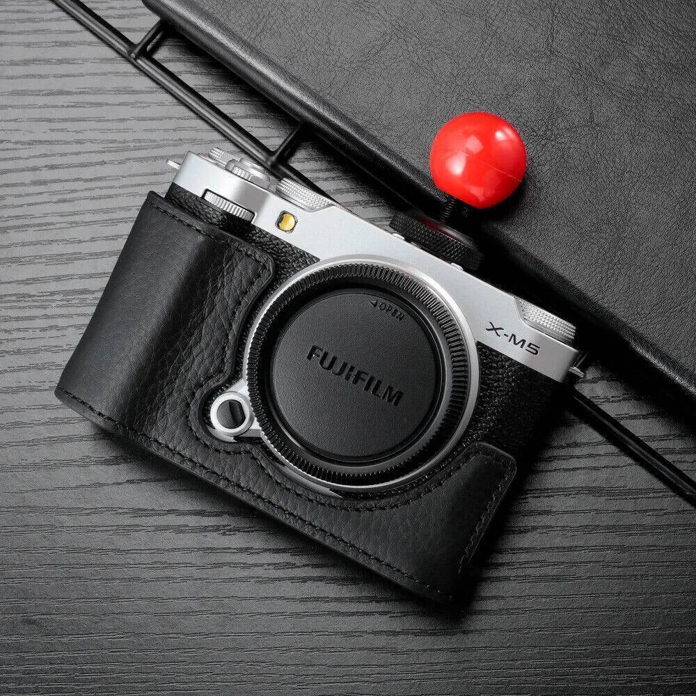 ของแท้หนัง XM5 กล้อง Half Body Handmade กระเป๋าสําหรับ Fujifilm XM5