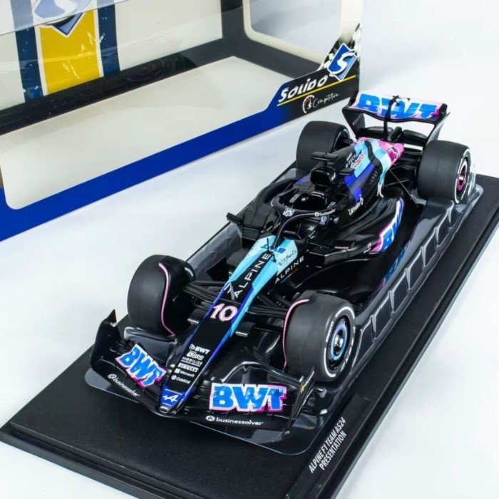 SOLIDO 1/18 ALPINE A524 2024 F1 #10 โมเดลรถสูตร F1 โลหะผสม